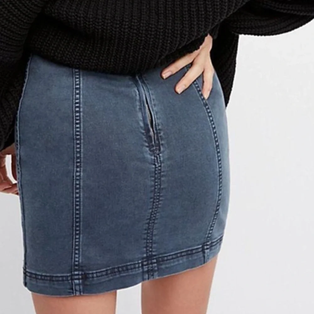 Free People We the Free Modern Femme Denim Stretch Mini Skirt 2